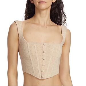 Guizio Button Front Corset Knit Top